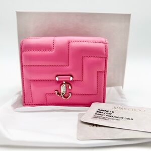 Jimmy Choo Hanne Candy Pink Avenue Nappa Leather Wallet
